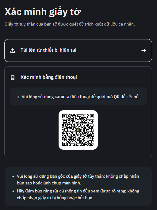 Xác minh danh tính trên sàn binance